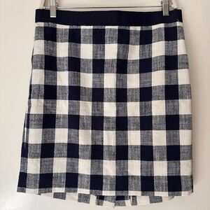 J. Crew Navy and White Plaid Skirt